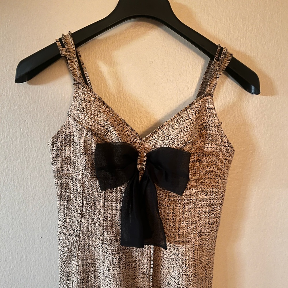 Sandro Soane tweed sleeveless mini dress with bow Size 38 - Picture 10 of 11
